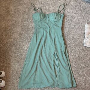 Green Corset Dress with Slit